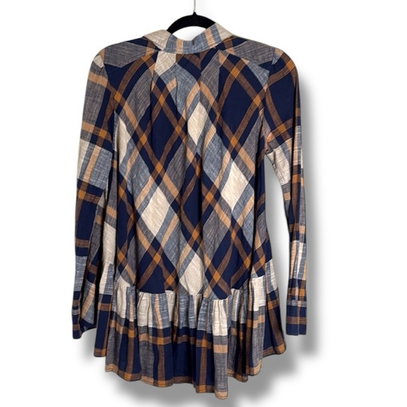 Free People Peppy Plaid Oversized Button Down Shirt Size XS Cabincore - Picture 8 of 8